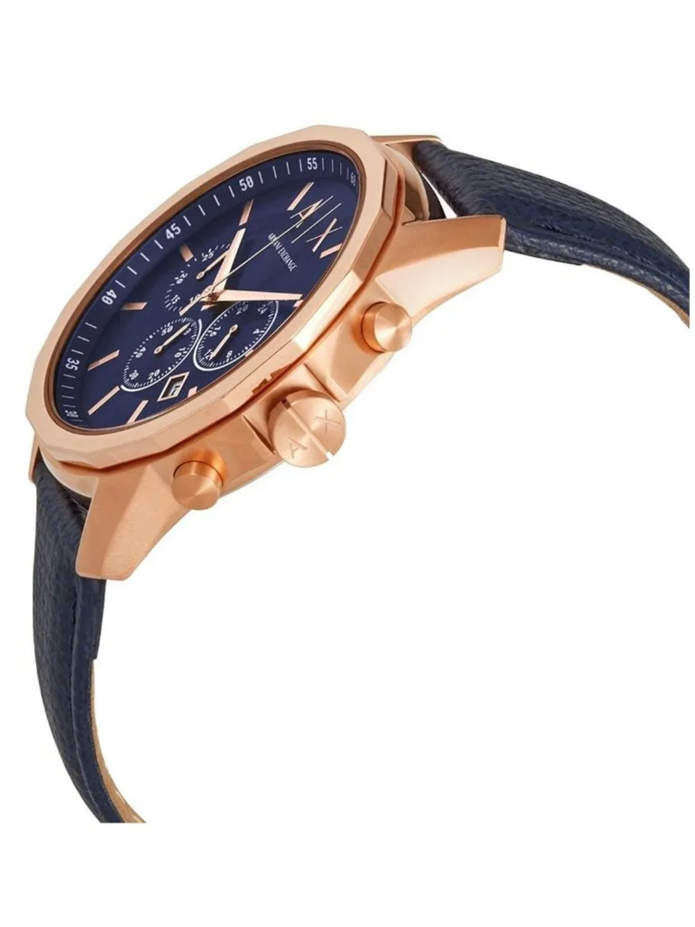 NWT Armani Exchange Banks Chronograph Quartz Blue Dial Men's Watch